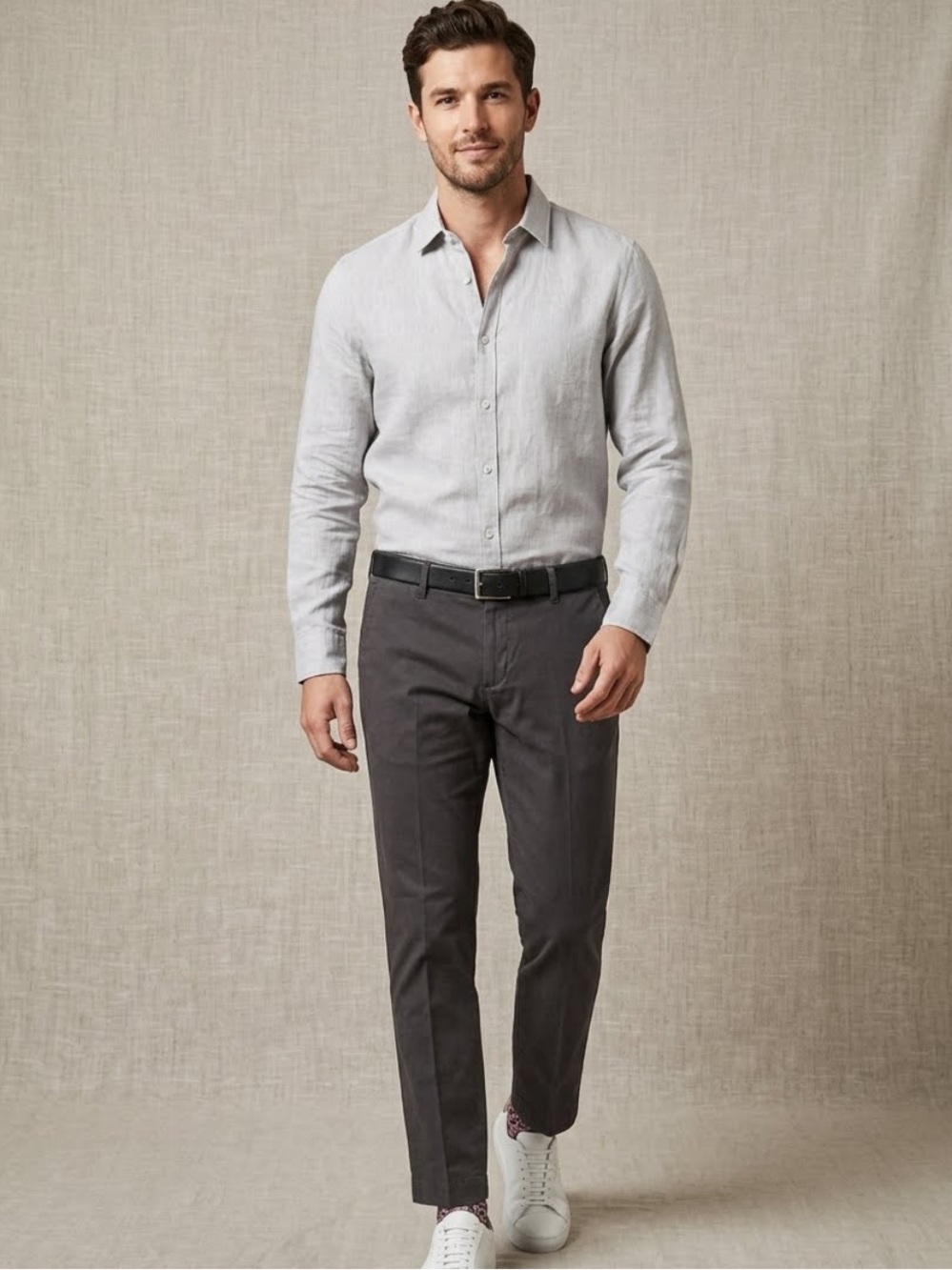 Ted Baker Charcoal Chino Pants - Classic Straight Fit